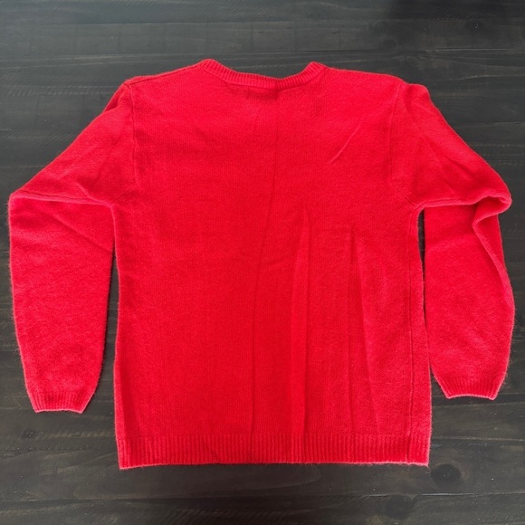 Vintage Forenza Red Sweater Size Medium Lambswool Angora Pocket Authentic - Picture 7 of 7